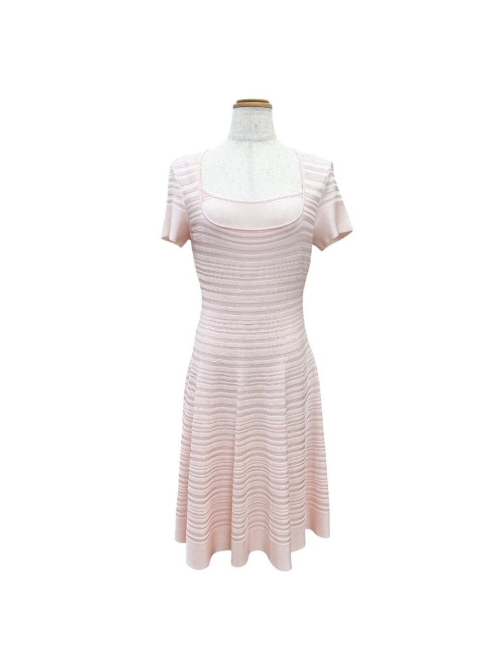 Dior Short Sleeve Knit Dress Pink with Inner Camisole 40